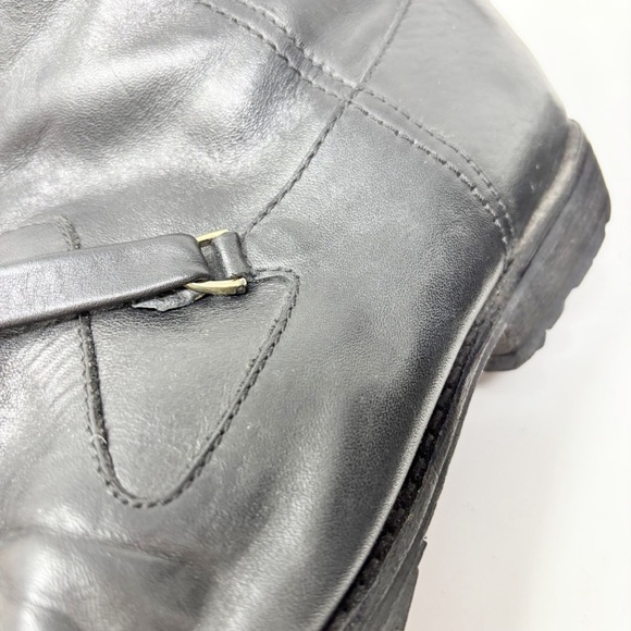 VELEZ Women’s Black Leather Boots Zip Up Buckle Logo Made In Columbia Size 38 - Picture 9 of 13